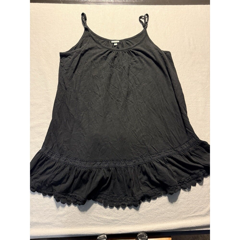 Torrid Women’s Black Solid Spaghetti Strap Scoop Neck Ruffle Lace Cami Tank 2XL